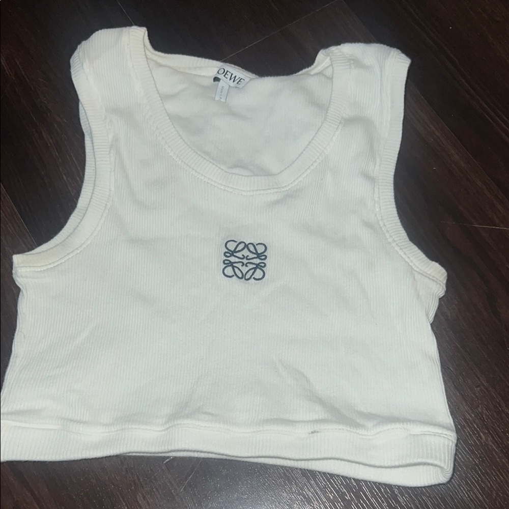 Loewe White Ribbed Tank Top